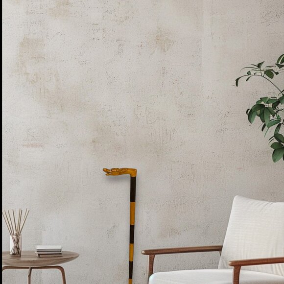 Rare & Unique VTG Wooden Hand Carved Walking Cane Red Eyes Dragon Stick Handle. - Picture 4 of 17